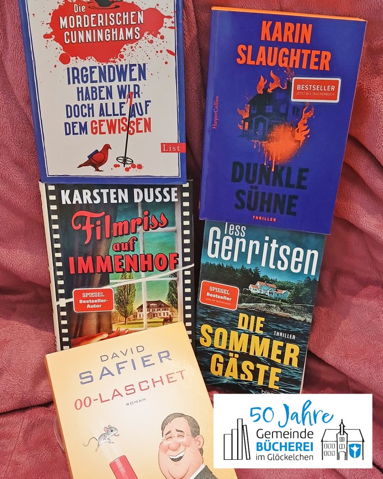 Neue Bücher für Erwachsene Auf dem Foto sieht man vier aktuelle Romane zum Ausleihen