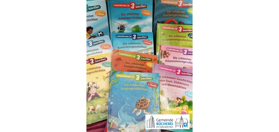 Im Foto zu sehen sind die Bücher der Reihe Lesenlernen in 3 Schritten