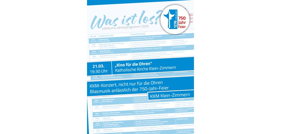 Das Bild zeigt das Jubiläums-Jahresprogramm mit dem Hinweis auf Kino für die Ohren