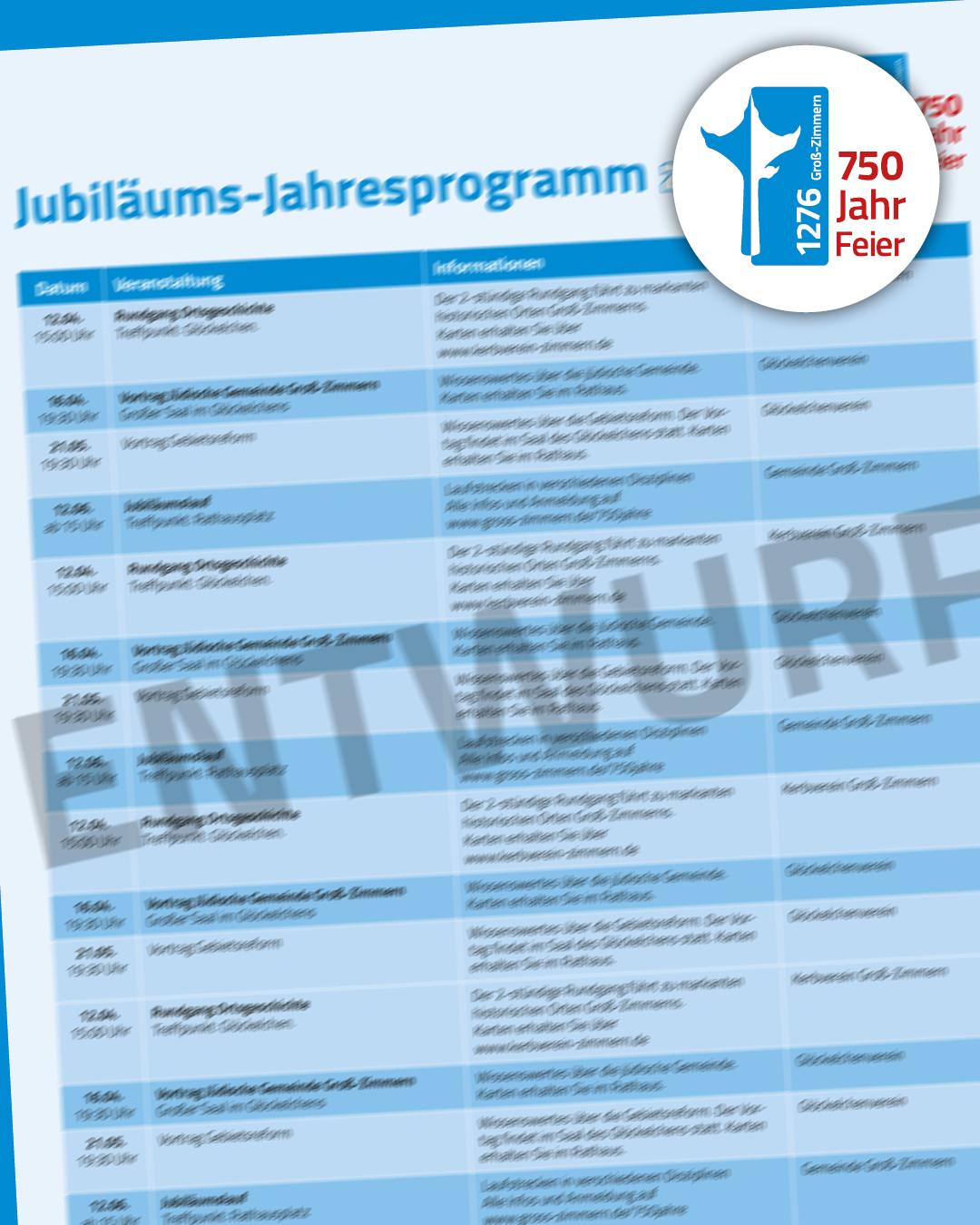 Jahresjubiläumsprogramm ist nur verschwommen zu sehen