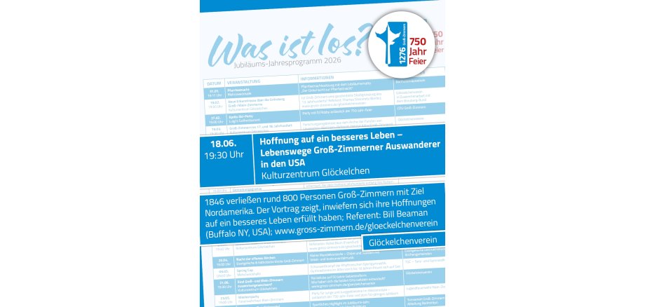 750-Jahr-Feier - Historischer Vortrag Grafik mit Daten der Veranstaltung