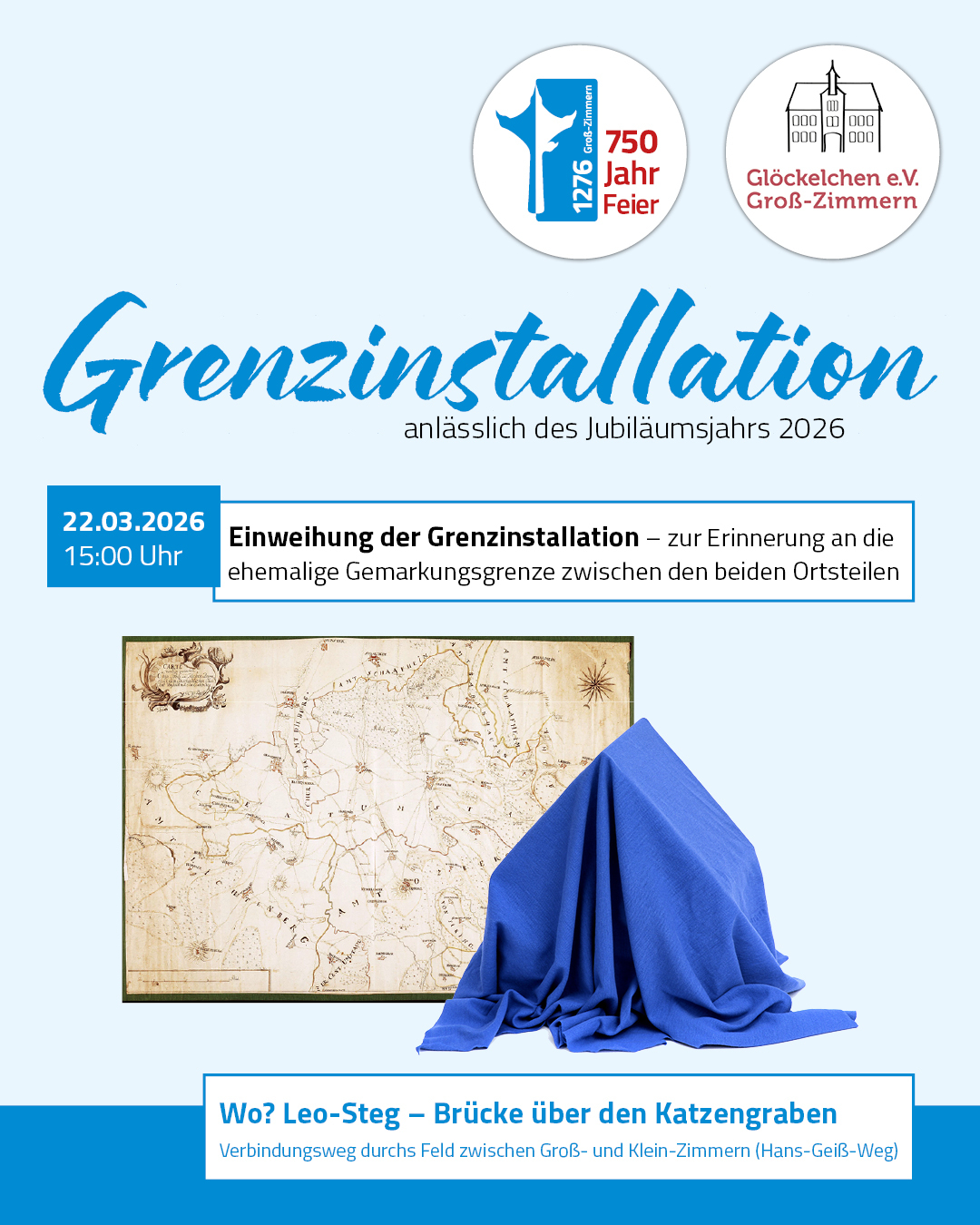 Zu sehen ist das Plakat mit dem Termin der Einweihung