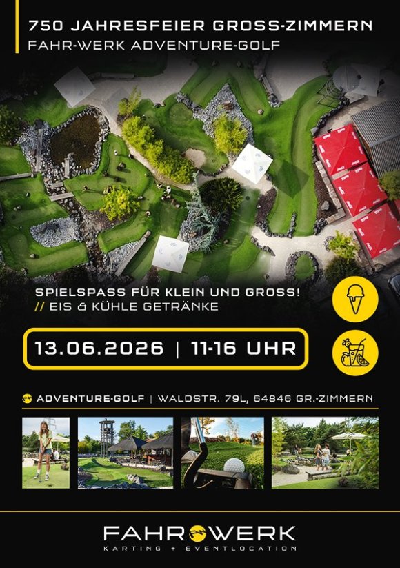 Adobe Photoshop PDF Auf dem Bild sieht man den Flyer zum Fahr-Werk und Golf-Spiele