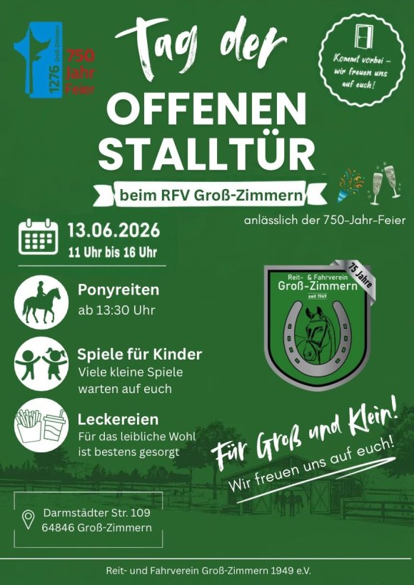 Auf dem Bild sieht man das Plakat zum Tag der Offenen Stalltür