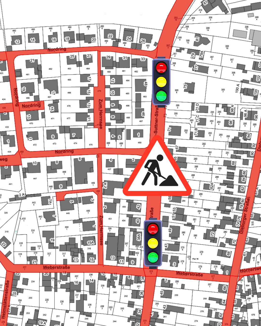 Die Sperrung ist in Karte eingezeichnet