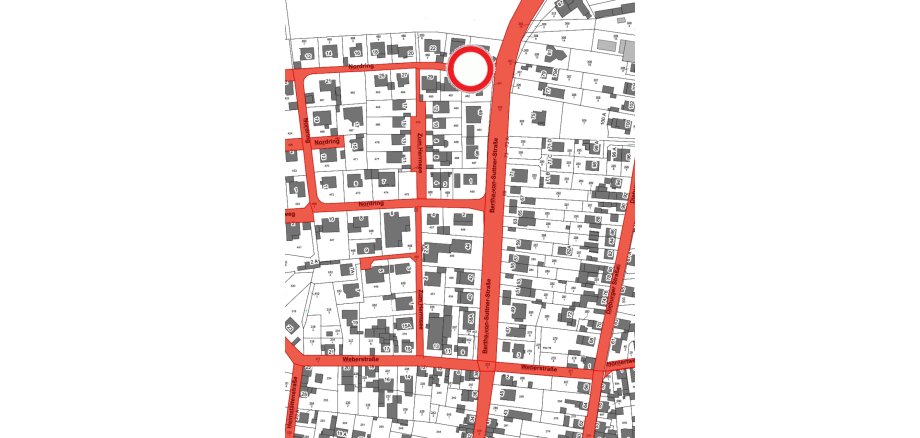 Vollsperrung Nordring Die Sperrung ist in Karte eingezeichnet