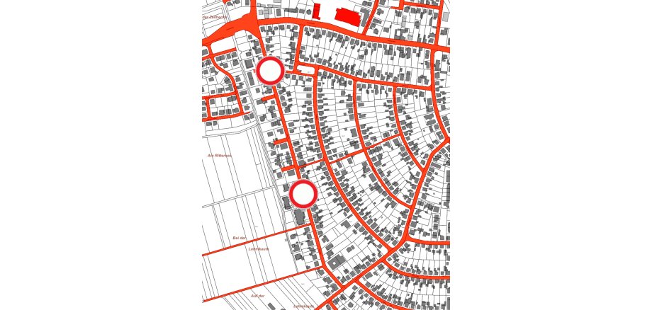 Vollsperrung in Schillerstraße Auf der Karte sieht man die Vollsperrung in Schillerstraße