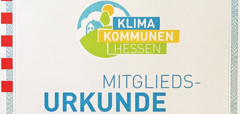 Klimakommunen Hessen - Mitgliedsurkunde