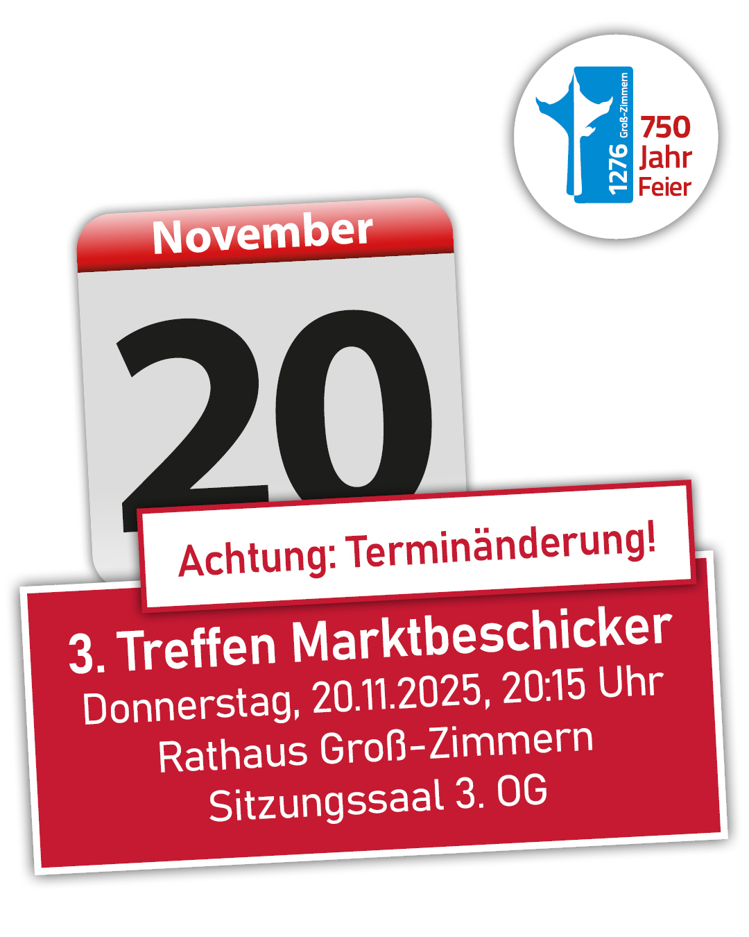 3tes Treffen Marktbeschicker Auf dem Bild sieht man ein Kalenderblatt mit Termininfo