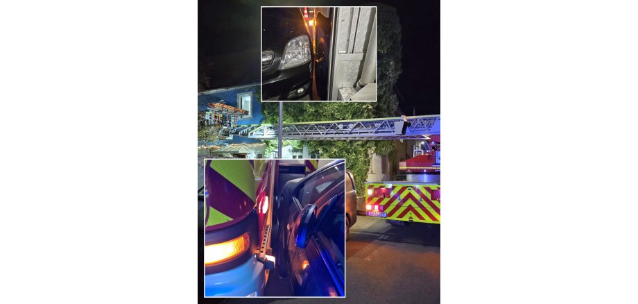 Die Fotos zeigen, dass die Feuerwehrfahrzeuge ganz nah an die parkenden Fahrzeuge heranfahren mussten