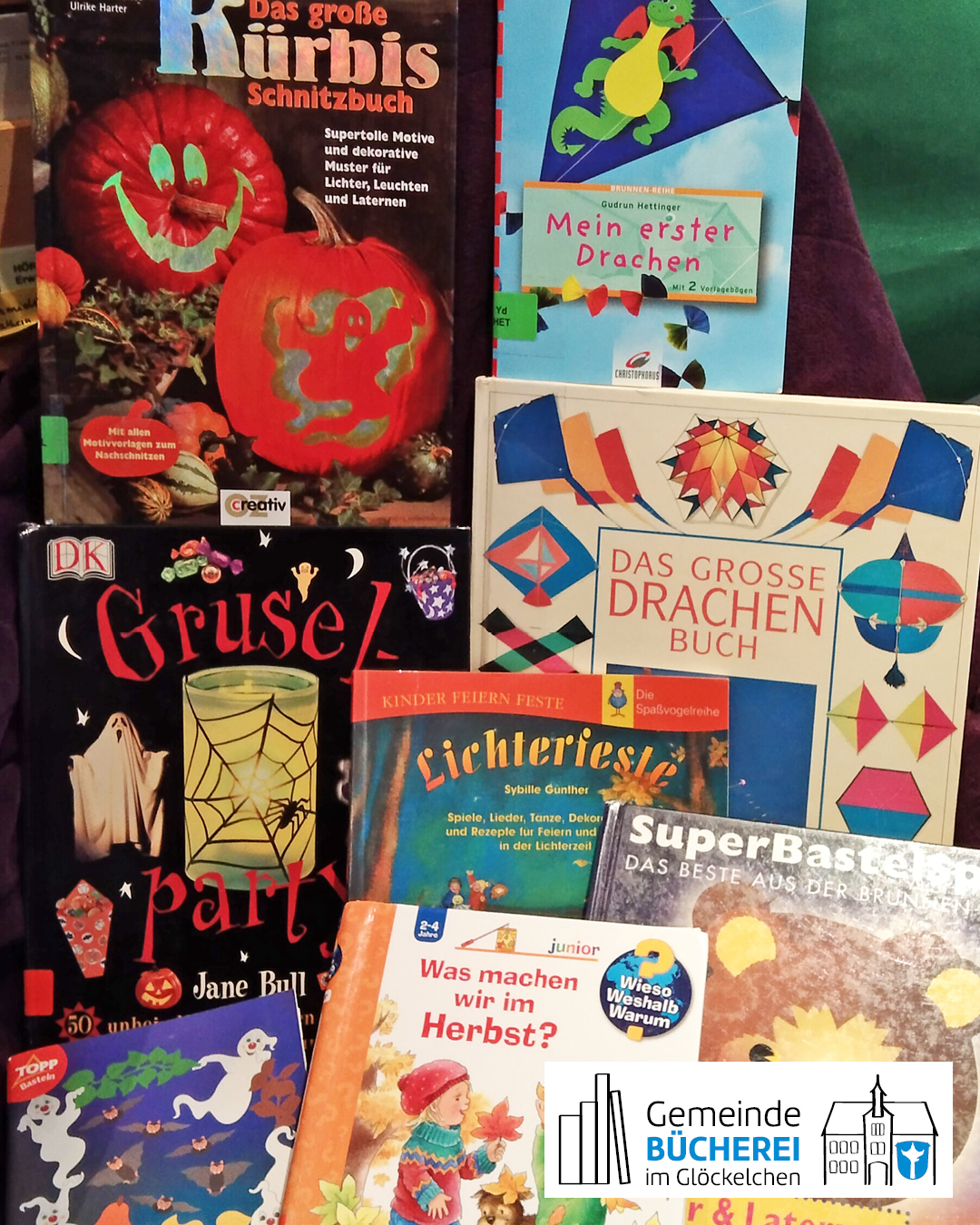 Im Foto zu sehen sind Bücher rund ums Thema Herbst