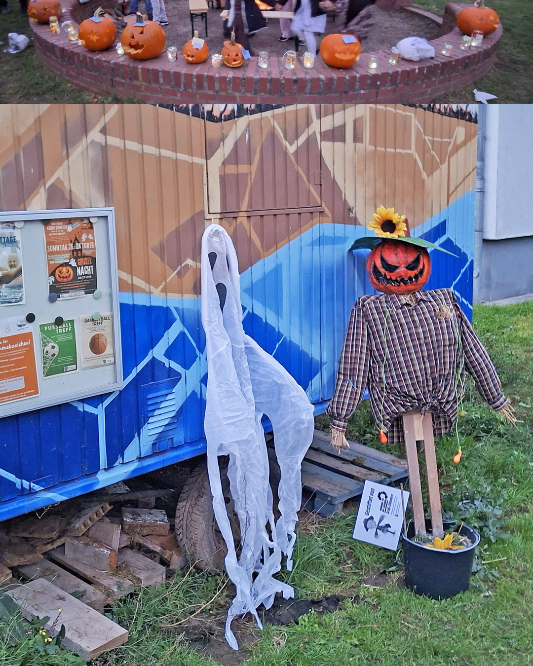 Gruselfest Auf dem Bild sieht man die Dekoration der Insel zum Gruselfest