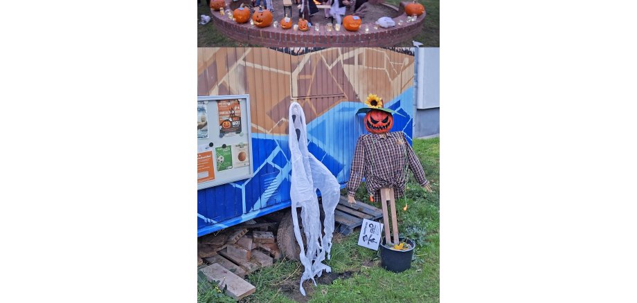 Gruselfest Auf dem Bild sieht man die Dekoration der Insel zum Gruselfest