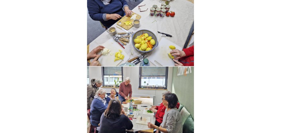 KochKlatsch im ZIMMnER Auf dem Bild sieht man die Teilnehmer beim Kochen