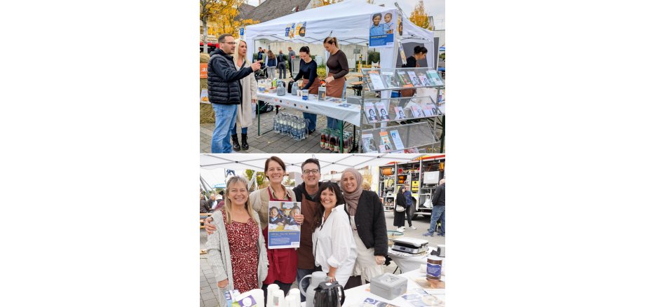 Kürbismarkt Auf dem Foto sieht man die Helfer am Waffelstand