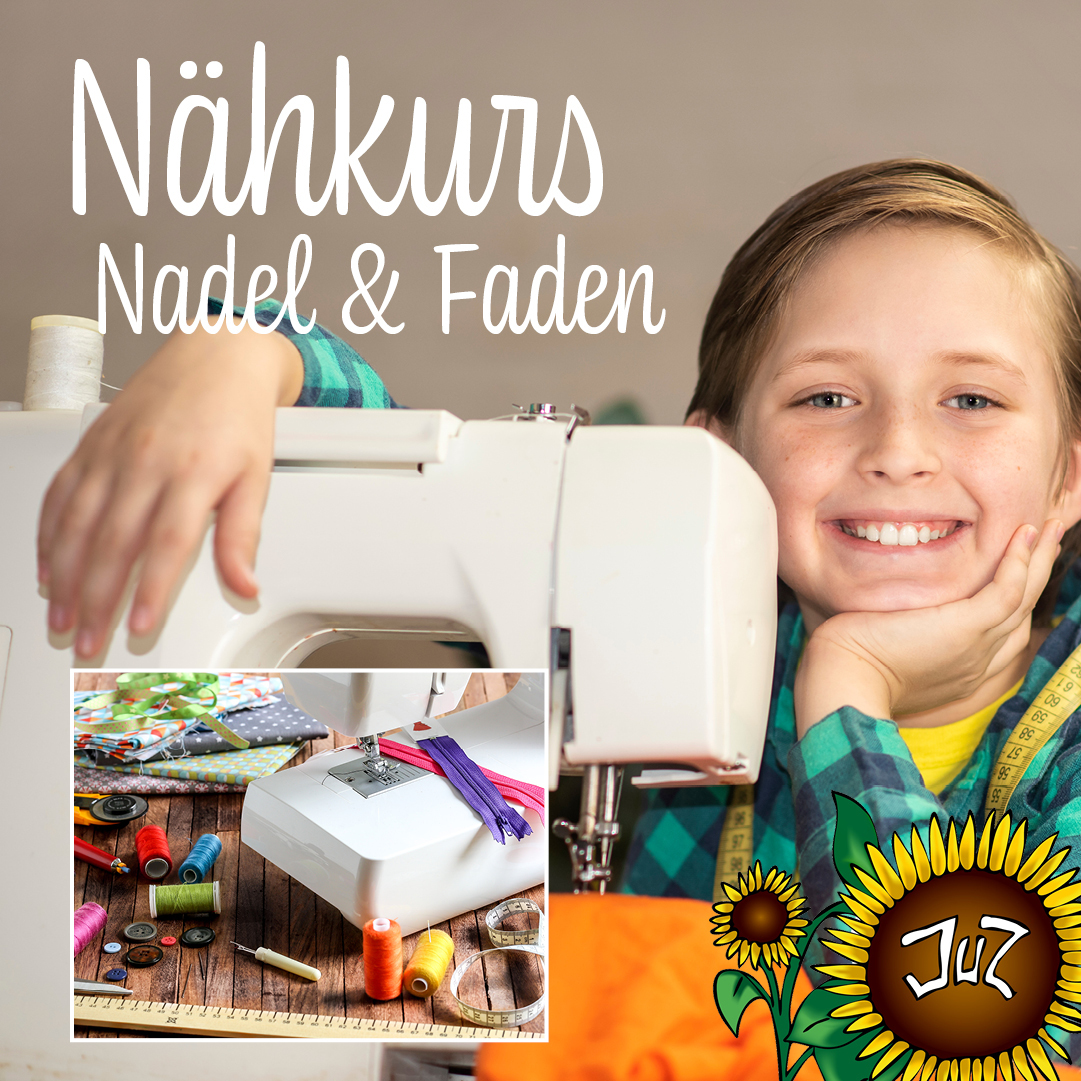 Das Bild zeigt das aktuelle Plakat zum Nähkurs 