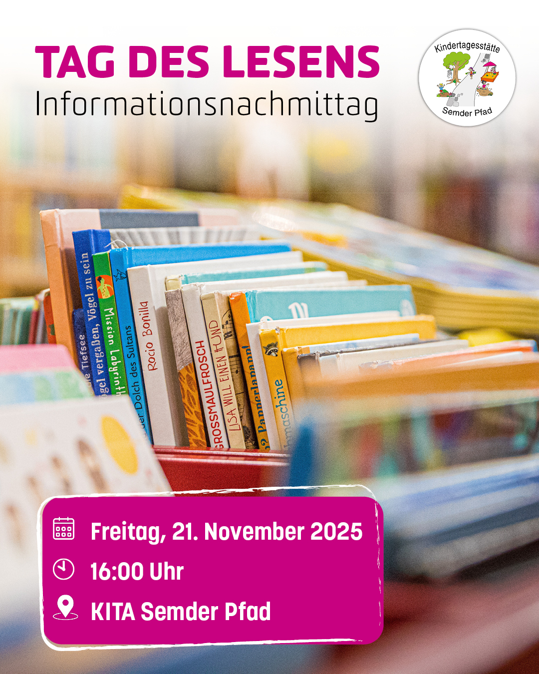 Tag des Lesens Auf dem Bild sieht man die Einladung zum Tag des Lesens