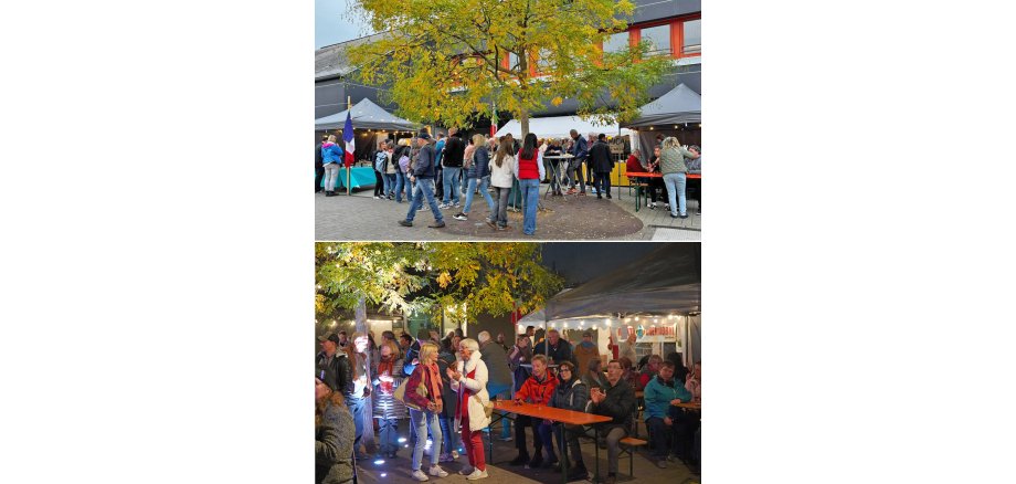 Verschwisterung _ Kürbismarkt Auf dem Bild ist das Europäische Dorf zu sehen