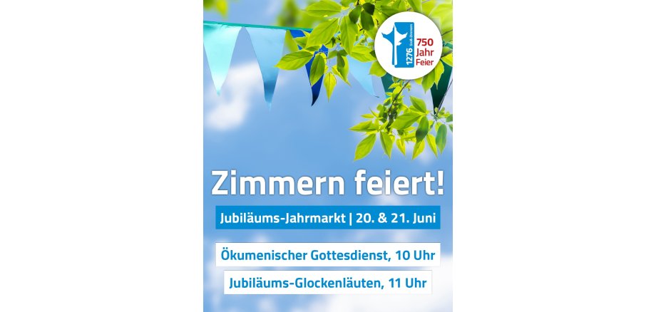 Jubiläums-Jahresprogramm Ökumenischer Festgottesdienst und Jubiläums-Glockenläuten Es ist der Flyer zu sehen