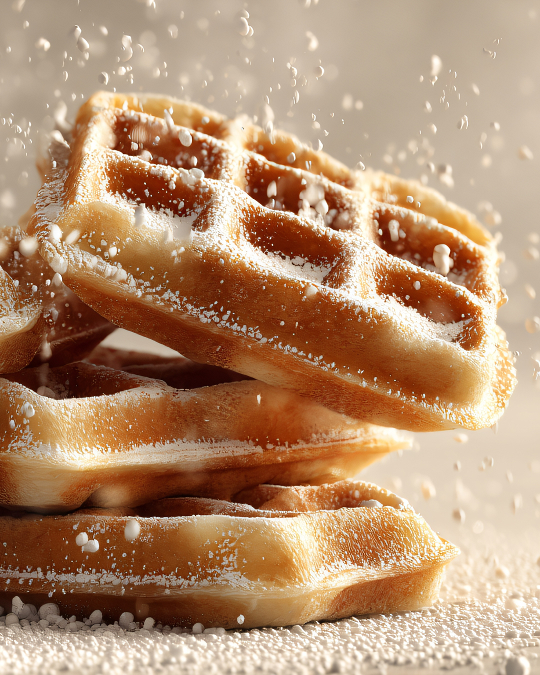 Auf dem Foto sieht man frisch gebackene Waffeln