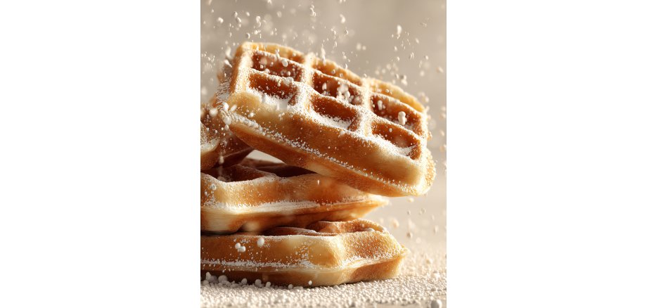 Auf dem Foto sieht man frisch gebackene Waffeln