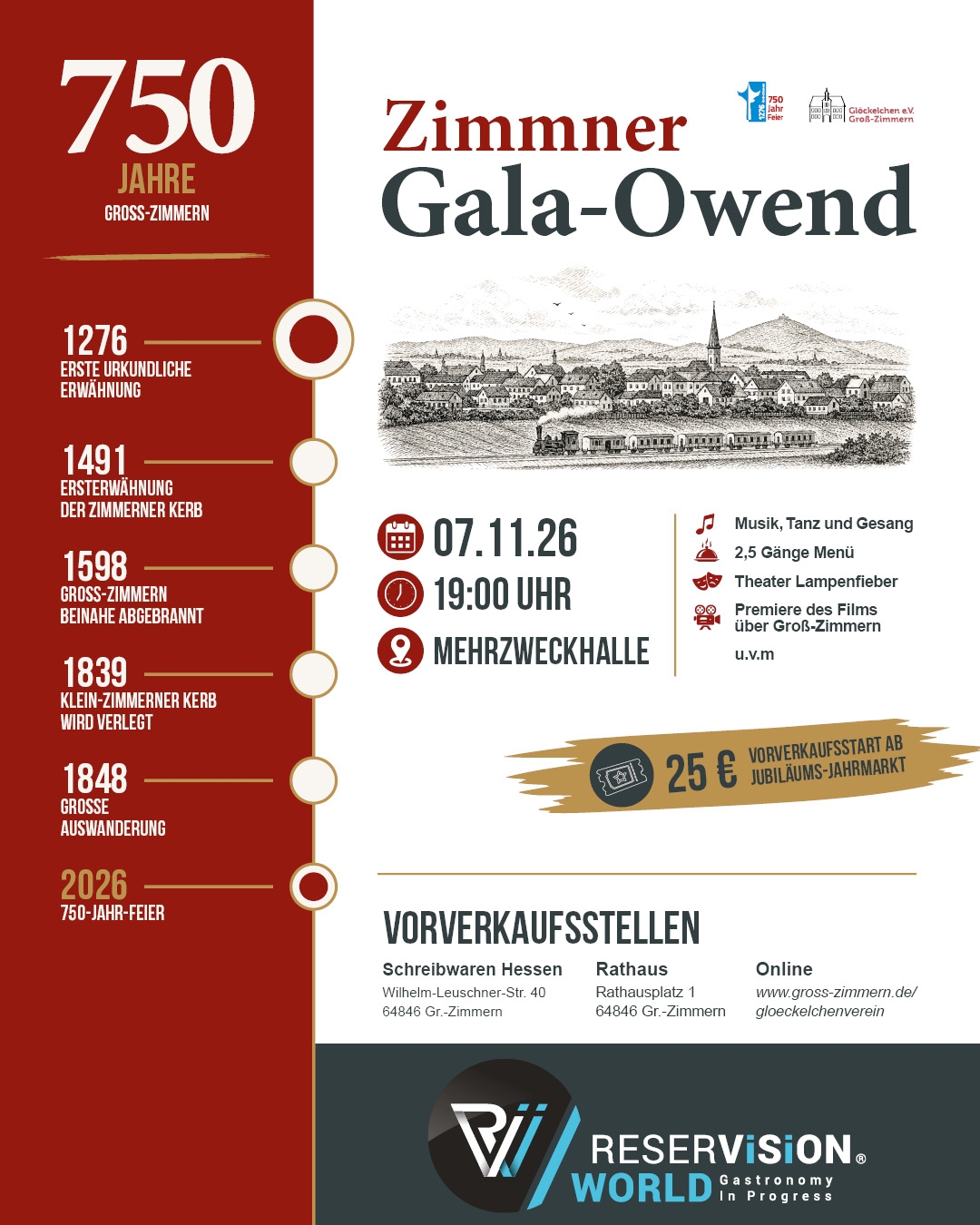 Ticketvorverkauf Auf dem Foto ist die Werbung für den Ticketvorverkauf mit allen im Text genannten Details