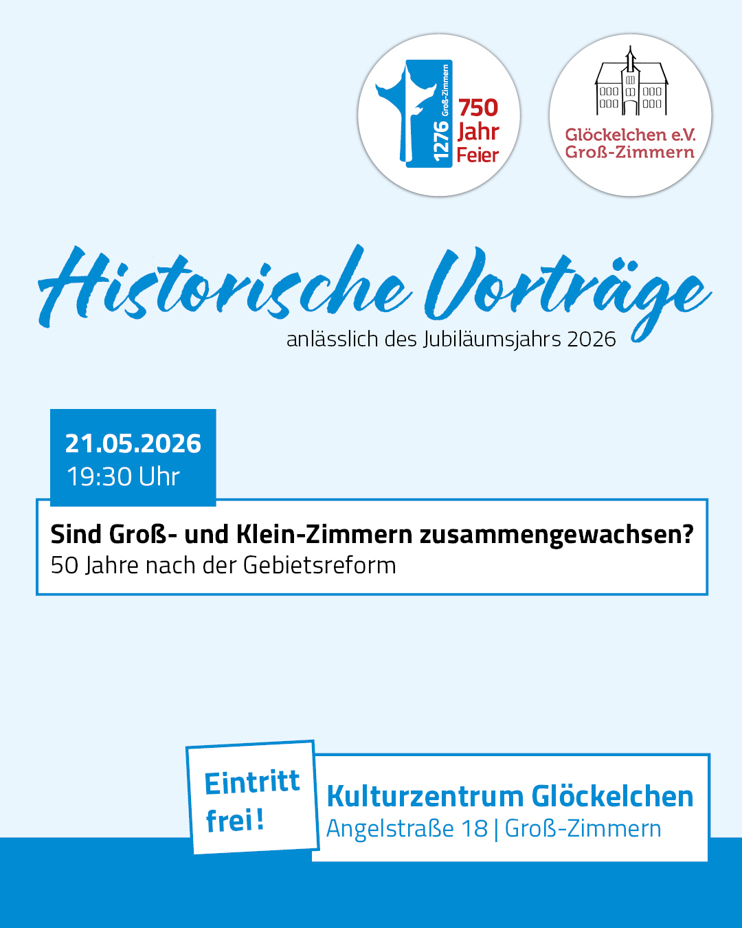 Auf dem Foto ist die Einladung zum Vortrag zu sehen.