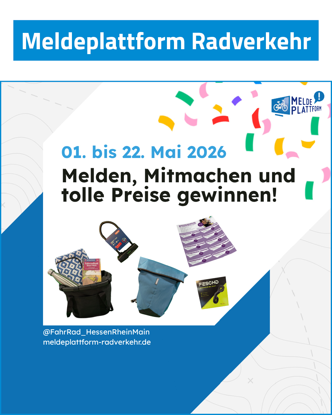 Auf dem Bild ist das Plakat zur Meldeplattform Radverkehr zu sehen