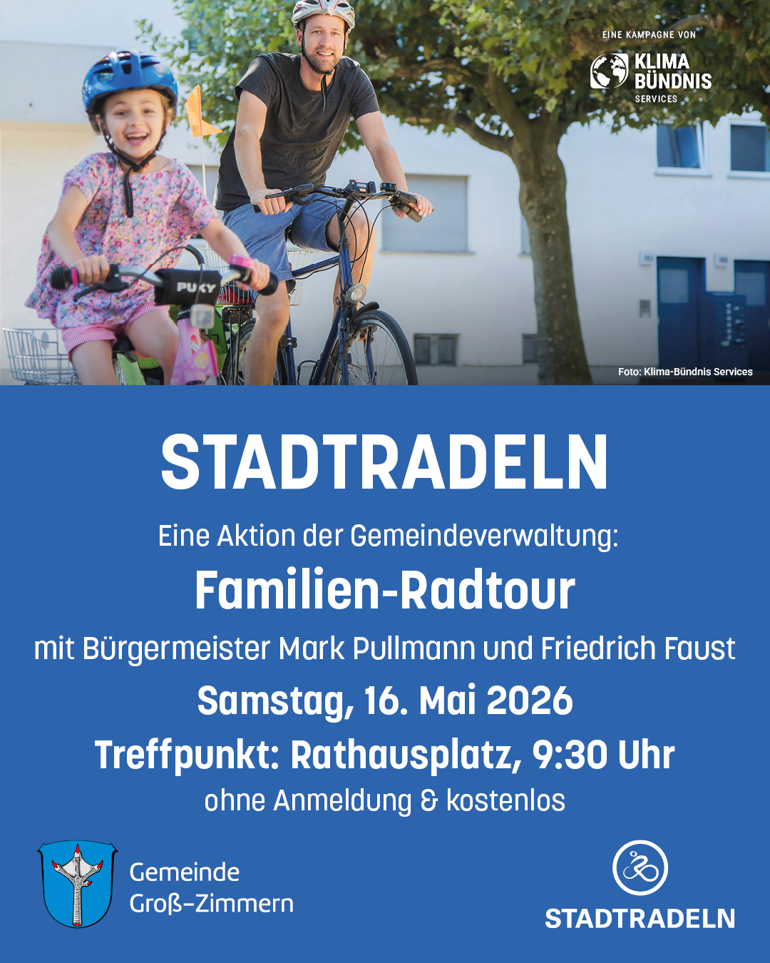 Auf dem Foto ist das Plakat zur Familien-Radtour zu sehen