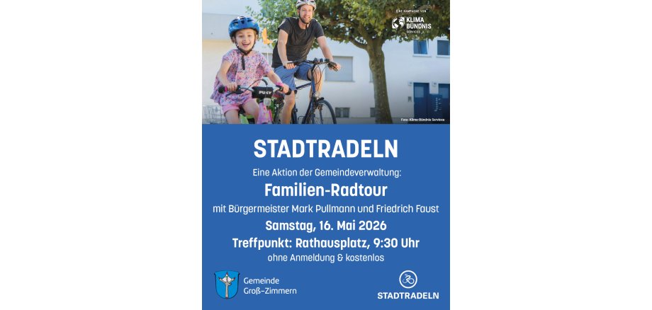 Auf dem Foto ist das Plakat zur Familien-Radtour zu sehen