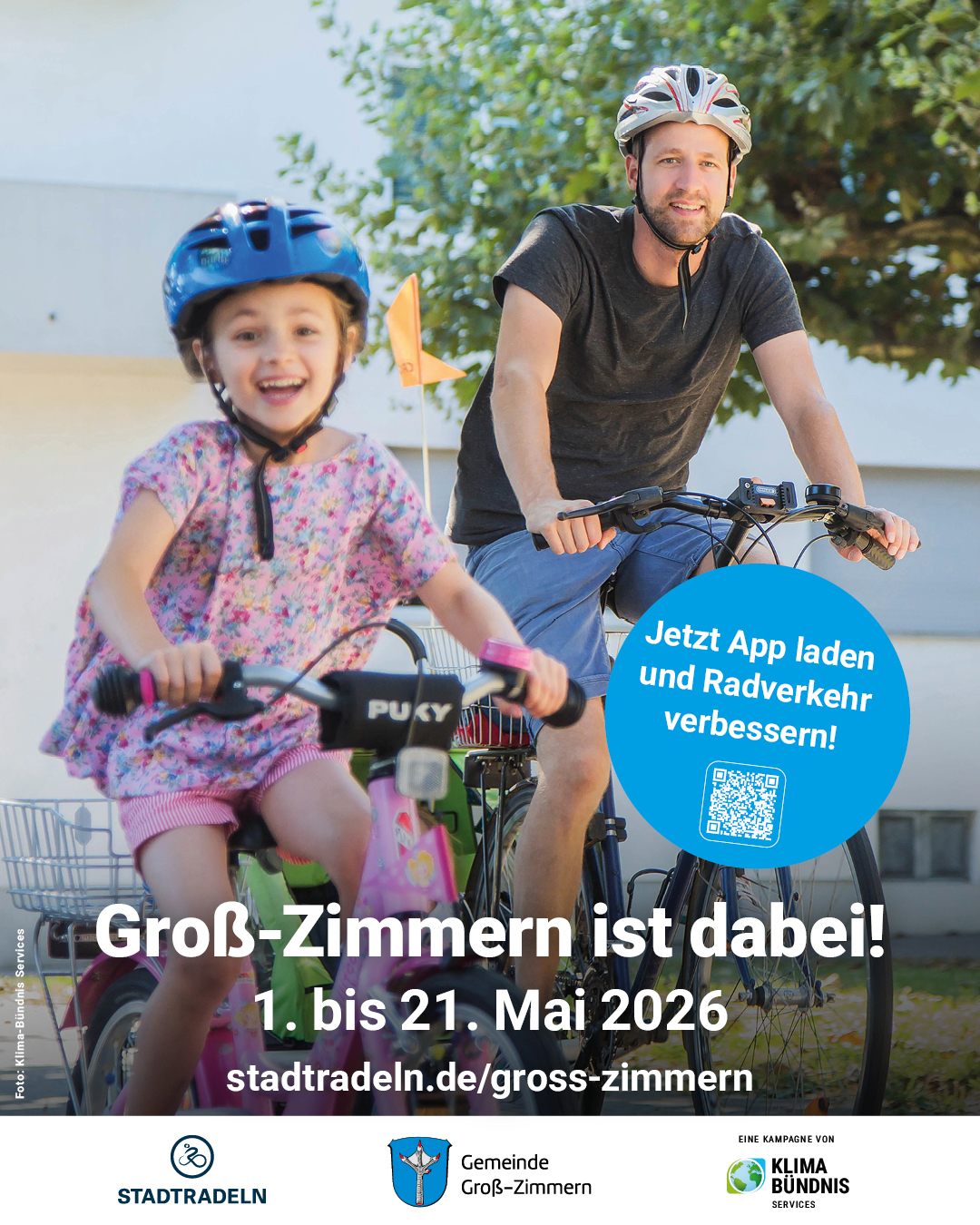 Auf dem Foto ist das Plakat zum Stadtradeln zu sehen
