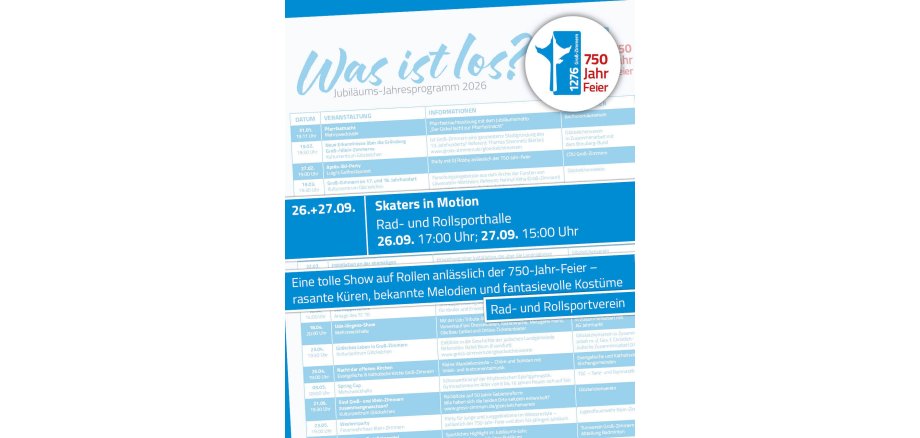 Jubiläums-Jahresprogramm Stars in Motion Es ist ein Ausschnitt der Vorderseite des Programmflyers zu sehen
