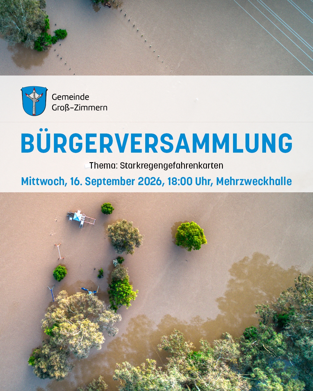 Bürgerversammlung Einladung Auf dem Foto sind die Termininformationen zu sehen