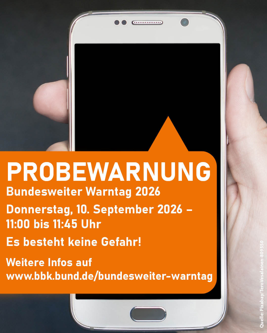 Bundesweiter Warntag Auf den Foto sieht man das Plakat zum Warntag