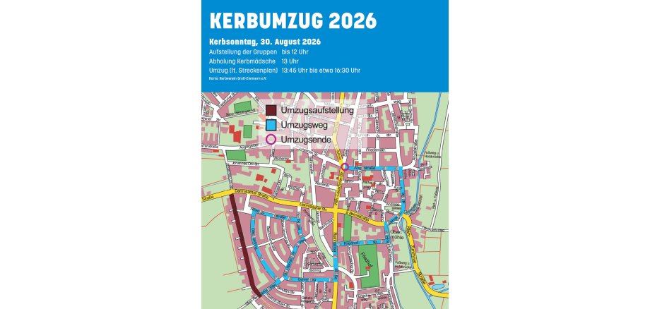 Kerbumzug Auf dem Foto ist die Strecke der Kerbumzugs zu sehen
