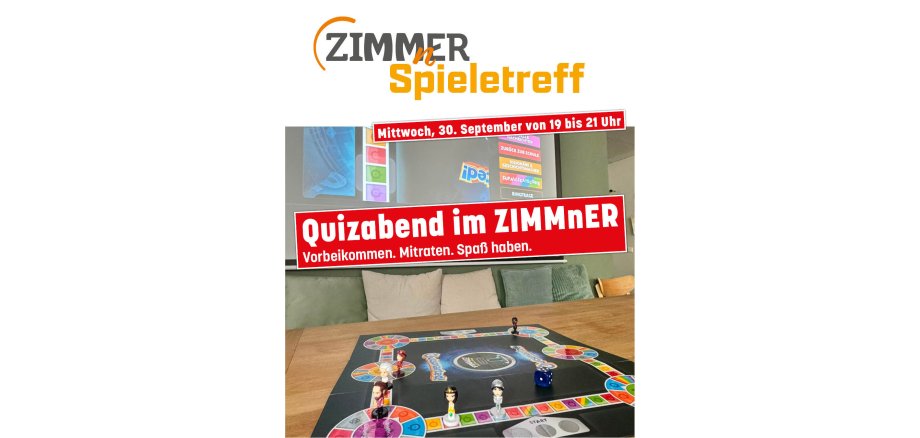Auf dem Foto zu sehen ist das Plakat zum Quizabend