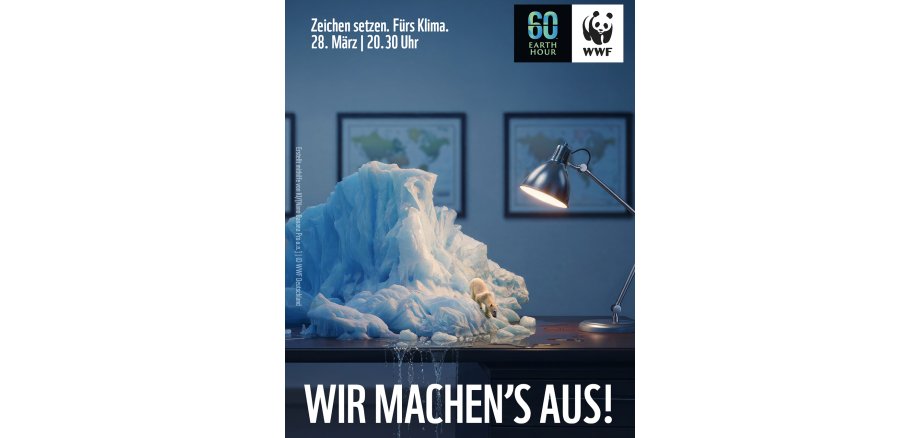 Earth Hour Auf den Foto ist das Plakat zur Earth Hour zu sehen