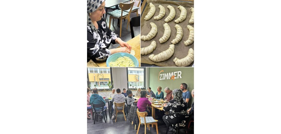 FrühstücksKlatsch Im Foto sind Teilnehmende am Frühstückstisch zu sehen