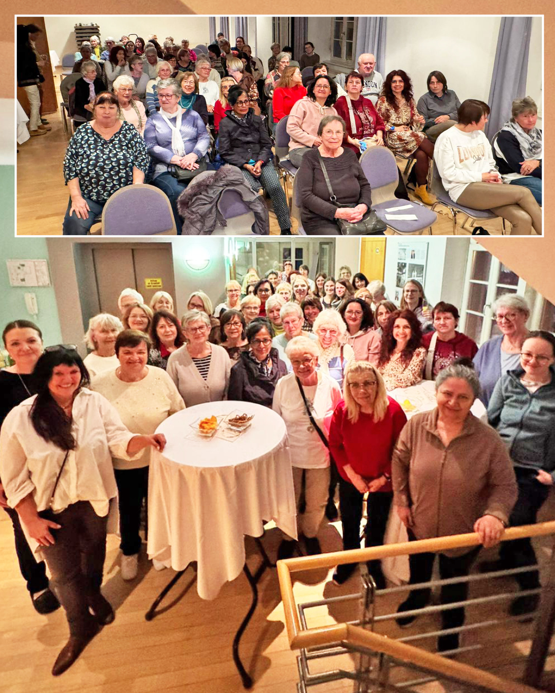 Auf dem Foto sind die Besucher des Kinoabends zu sehen