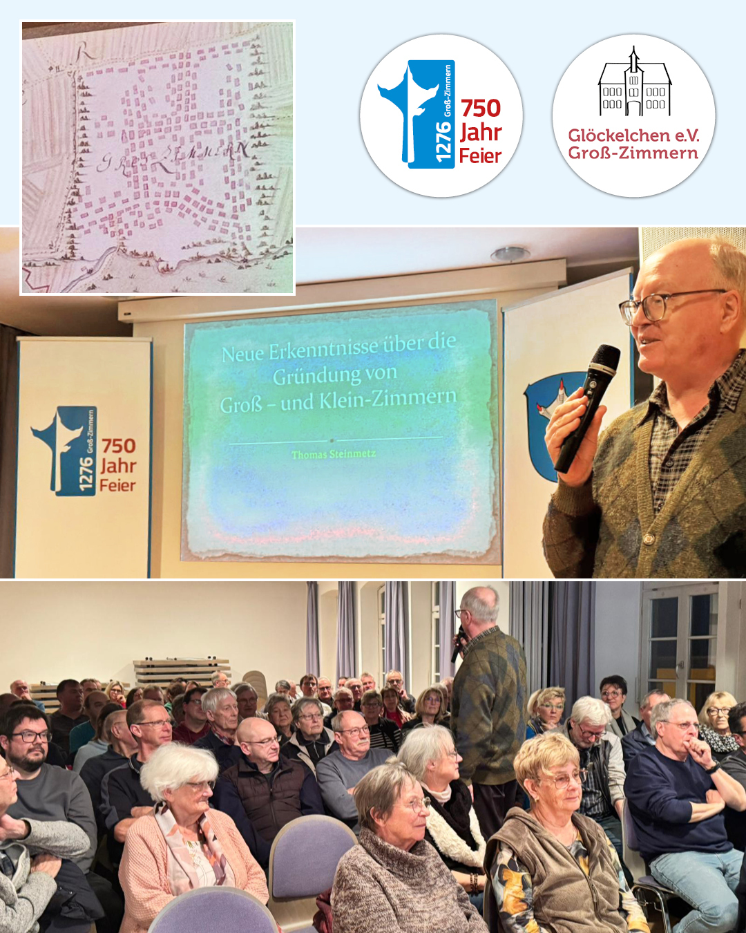 War Groß-Zimmern eine geplante Stadt? Zu sehen sind die Gäste während des Vortrags von Thomas Steinmetz