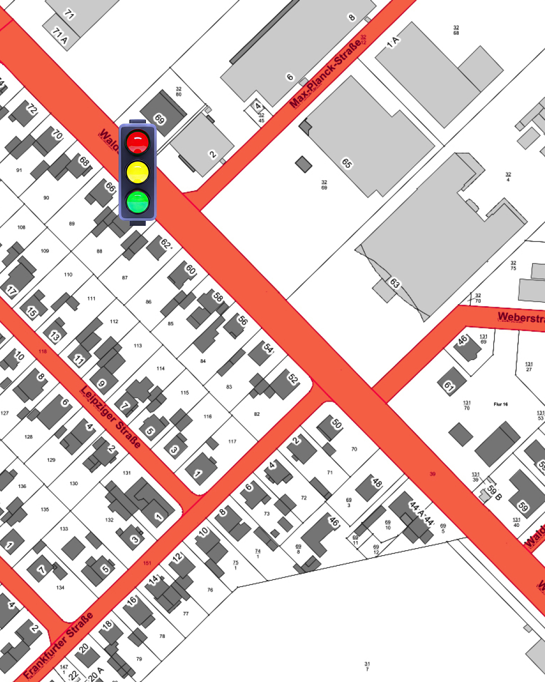 Vollsperrung Nordring Die Sperrung ist in Karte eingezeichnet