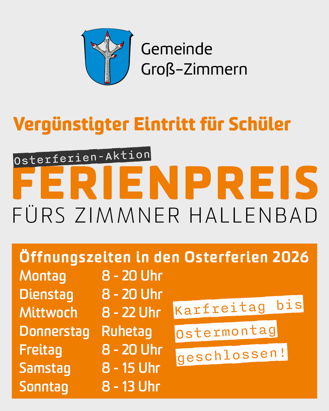 Hallenbad Ferienaktion Auf dem Bild sieht man das Plakat zur Ferienaktion im Hallenbad