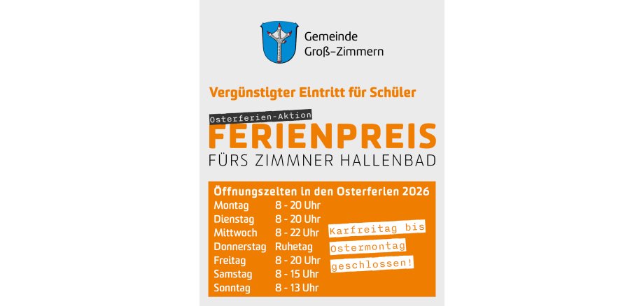 Hallenbad Ferienaktion Auf dem Bild sieht man das Plakat zur Ferienaktion im Hallenbad