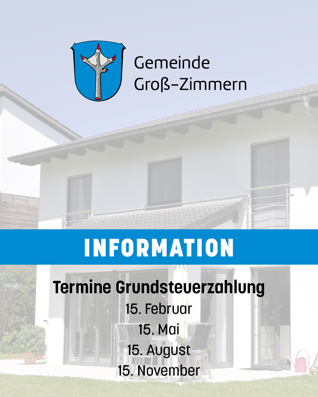 Auf der Grafik sind die Fälligkeitstermine für die Grundsteuer aufgeführt